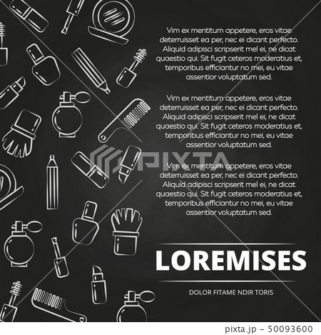 Chalkboard poster or background with line cosmetics 50093600