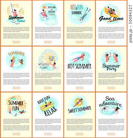 Summer Relaxation, Vacation of People by Seaside 50094327
