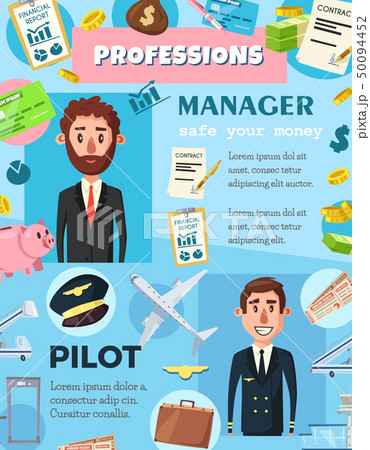 Business manager and aviation pilot professions 50094452