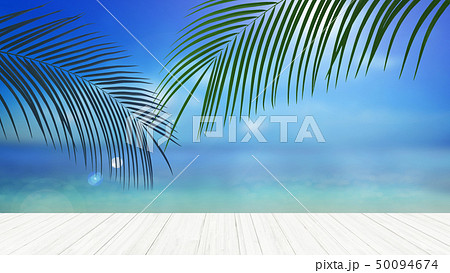 背景-南国-海-空-ビーチ-ウッドデッキ 50094674