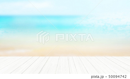 背景-南国-海-空-ビーチ-ウッドデッキ 50094742
