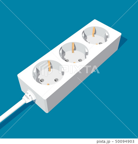 3d abstract extension power socket with three inputs 50094903