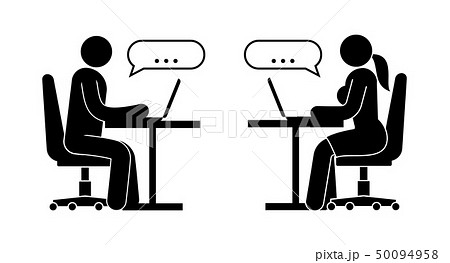 Man and woman are exchanging messages 50094958