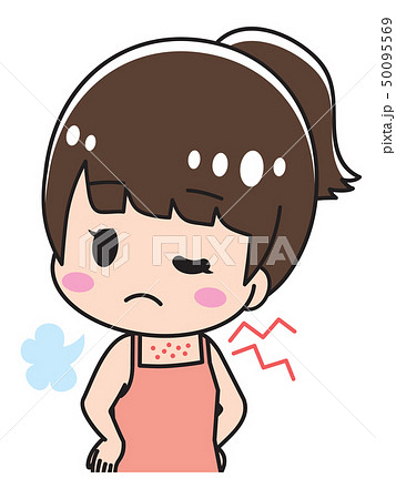 背中ニキビに悩む女性 50095569