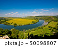Beautiful view of nature. Blue sky, yelow field. 50098807