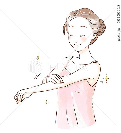 ボディケアをする女性。 ボディケアをする女性。 50100218