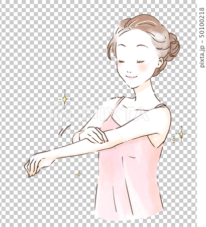 ボディケアをする女性。 ボディケアをする女性。 50100218