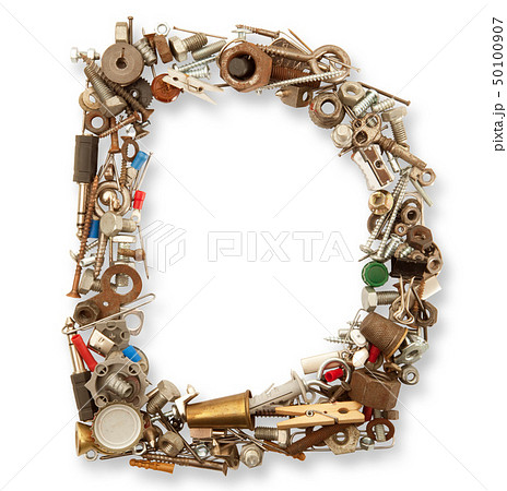 D isolated mechanical letter in white background D isolated mechanical letter in white background 50100907