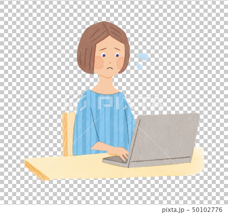 Woman looking at a personal computer Woman looking at a personal computer 50102776