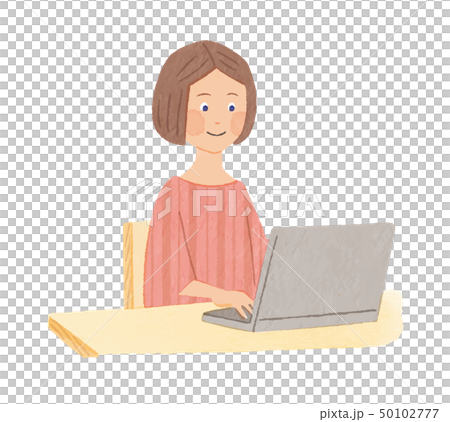 A woman looking at a computer A woman looking at a computer 50102777