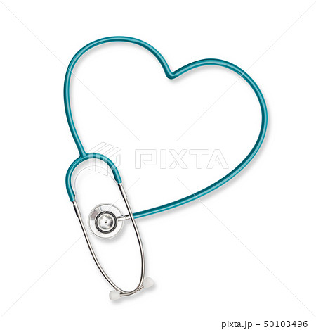 Isolated doctor stethoscope in heart shape green Isolated doctor stethoscope in heart shape green 50103496