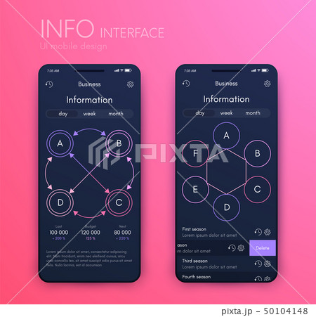 Mobile phone application for analytics. stock vector 50104148