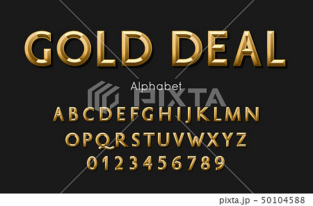Vector of modern gold deal alphabet and font Vector of modern gold deal alphabet and font 50104588