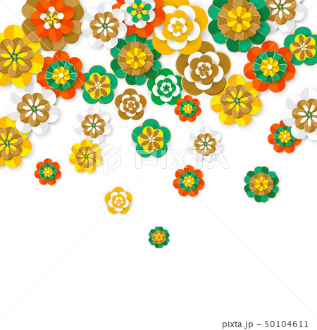 Colorful paper cut flowers. Floral composition. Vector illustration Colorful paper cut flowers. Floral composition. Vector illustration 50104611