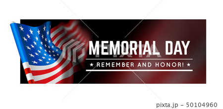 Memorial day vector illustration with waving flag of united states of america 50104960