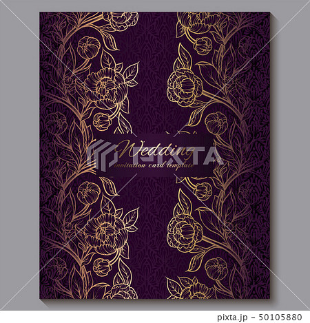 Exquisite royal purple luxury wedding invitation, 50105880