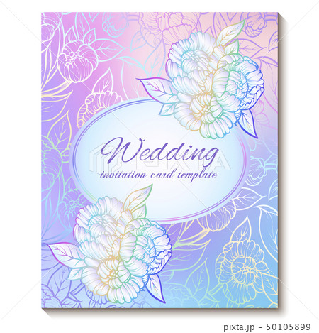 Colorful pastel blue violet pink soft floral 50105899