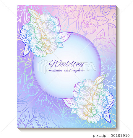 Colorful pastel blue violet pink soft floral 50105910