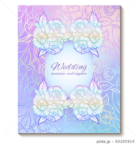 Colorful pastel blue violet pink soft floral 50105914