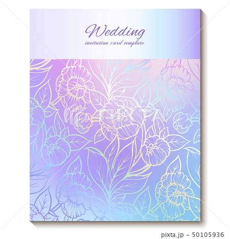 Colorful pastel blue violet pink soft floral 50105936