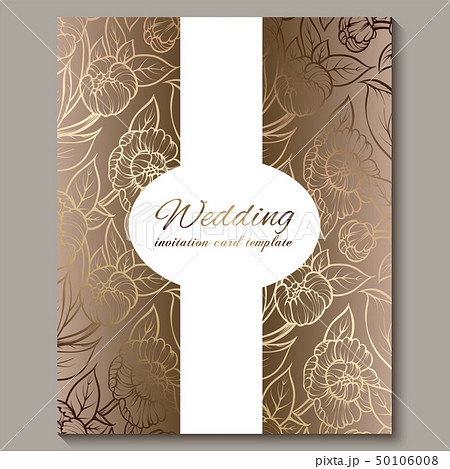 Exquisite royal luxury wedding invitation, gold 50106008