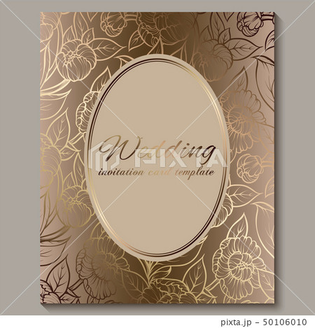 Exquisite royal luxury wedding invitation, gold 50106010