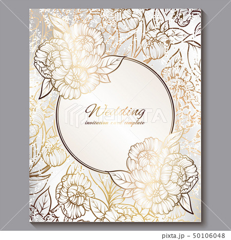 Exquisite royal luxury wedding invitation, gold on 50106048