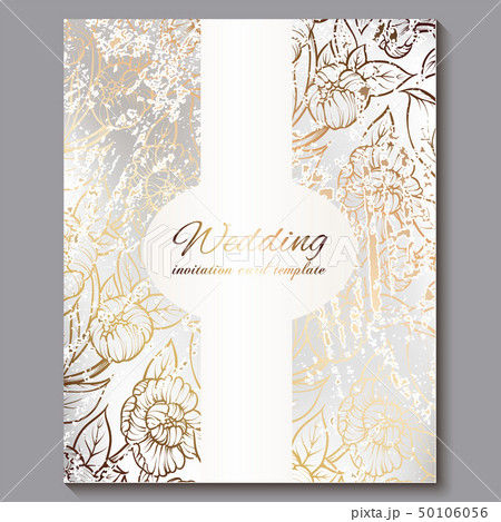 Exquisite royal luxury wedding invitation, gold on 50106056