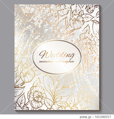 Exquisite royal luxury wedding invitation, gold on 50106057