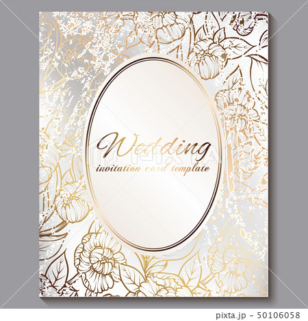 Exquisite royal luxury wedding invitation, gold on 50106058