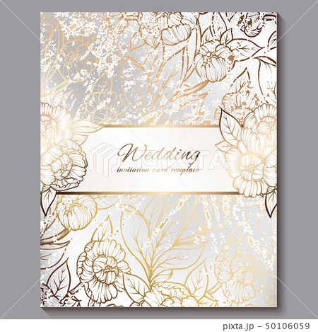 Exquisite royal luxury wedding invitation, gold on 50106059