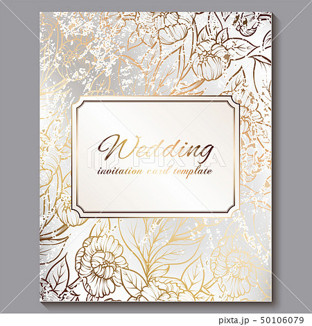 Exquisite royal luxury wedding invitation, gold on 50106079