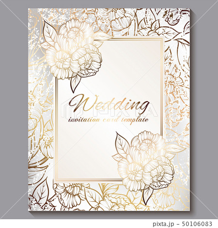 Exquisite royal luxury wedding invitation, gold on 50106083
