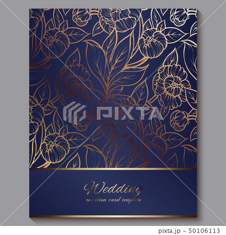 Exquisite royal luxury wedding invitation, gold on 50106113