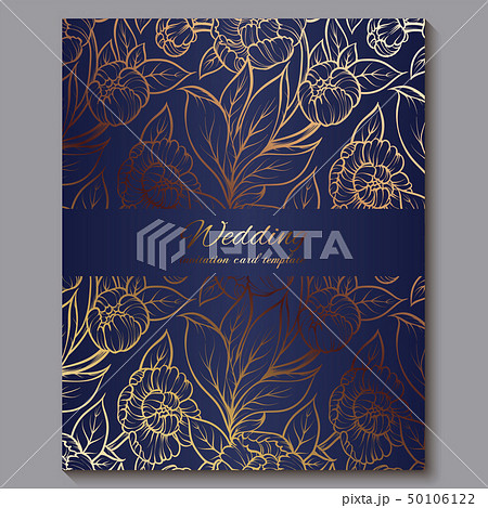 Exquisite royal luxury wedding invitation, gold on 50106122