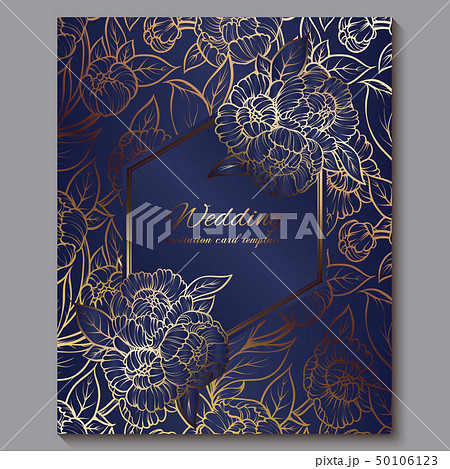 Exquisite royal luxury wedding invitation, gold on 50106123
