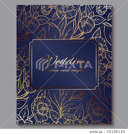 Exquisite royal luxury wedding invitation, gold on 50106130