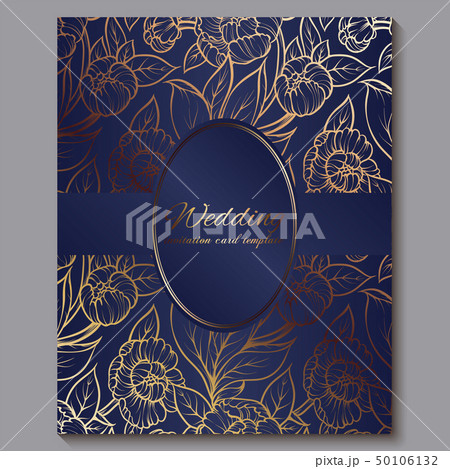 Exquisite royal luxury wedding invitation, gold on 50106132