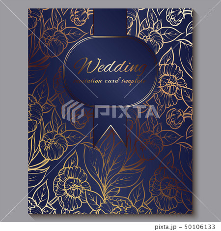 Exquisite royal luxury wedding invitation, gold on 50106133