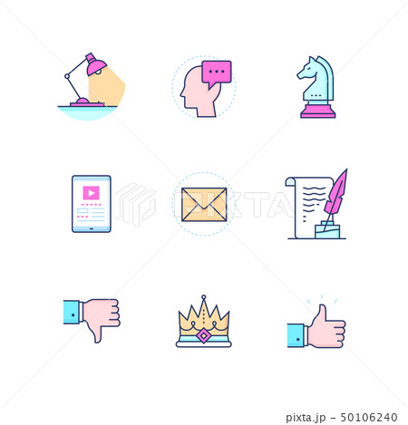 Business concepts - colorful line design style icons set 50106240