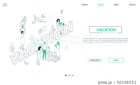 Vacation and travel - line design style isometric web banner 50106552