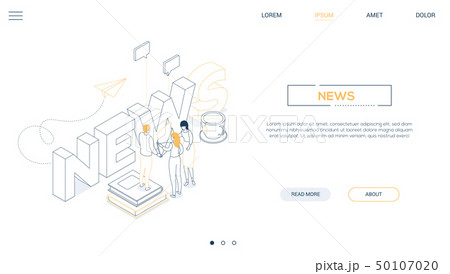 News concept - line design style isometric web banner 50107020