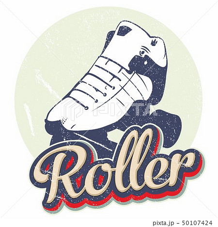 Old style illustration of a roller skate 50107424
