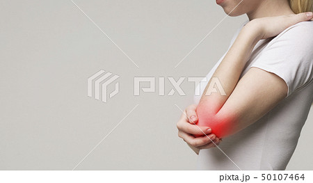 Woman suffering from chronic joint rheumatism, panorama Woman suffering from chronic joint rheumatism, panorama 50107464