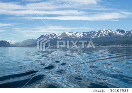 Ushuaia cityscape from Beagle channel, Argentina 50107983