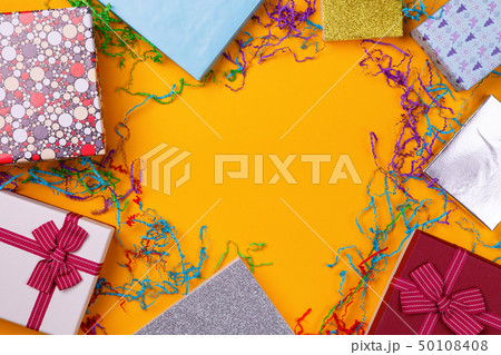 Top view of various gift boxes Top view of various gift boxes 50108408