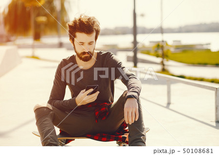 man with skate 50108681