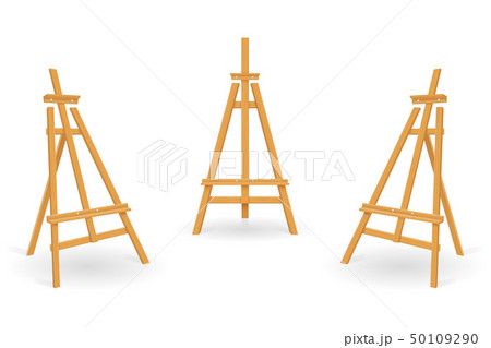 wooden easel for painting and drawing vector 50109290