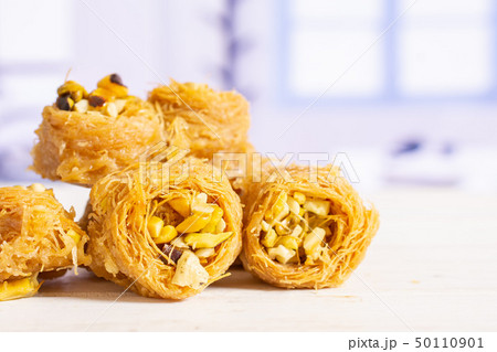 Lebanese baklava nest with blue window Lebanese baklava nest with blue window 50110901