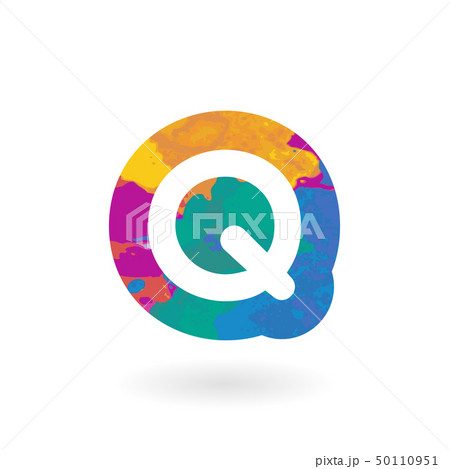 Colorful vector letter with watercolor pattern 50110951